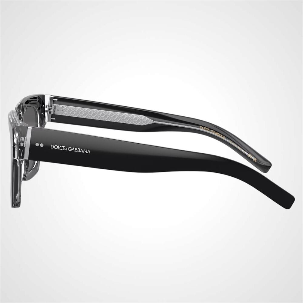 New Dolce & Gabbana Sunglasses Black Crystal Acetate Square Gray Lens - Picture 3 of 6